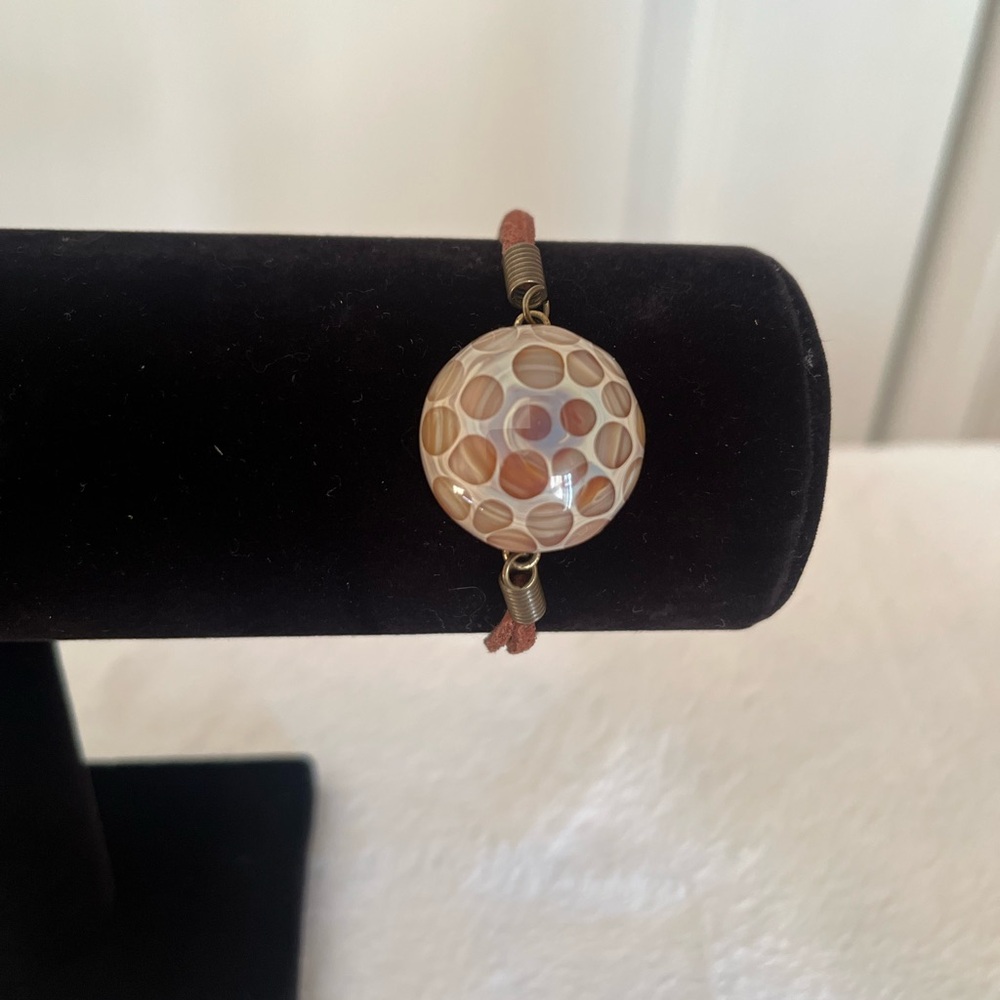 Elegant Brown Bespoke Glass Bracelet
